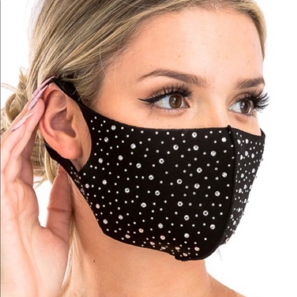 Sparkly Rhinestones Reusable Fashion Face Mask - Picture 4 of 12